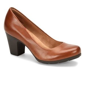 Comfortiva Cork Noxi Leather Pump. Memory foam foot bed.